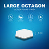 Large Octagon Action Figure Stands – Durable Display Set in Matte White or Black, Individual Heights or Full Set Available