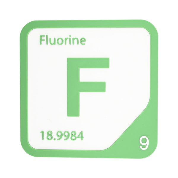 FLUORINE Periodic Table Tile – Educational Wall Art for Science Lovers, 5.6 x 5.6 Inches