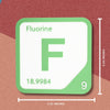 FLUORINE Periodic Table Tile – Educational Wall Art for Science Lovers, 5.6 x 5.6 Inches