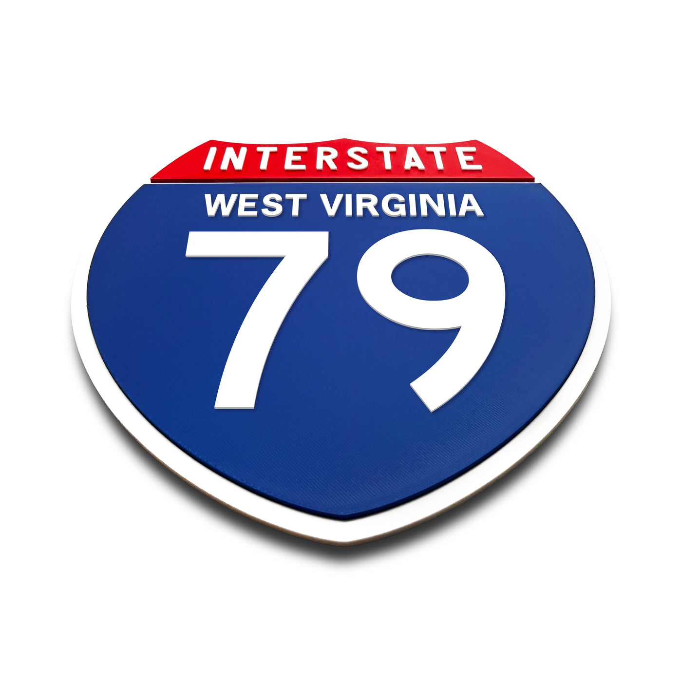 Interstate 79West Virginia road sign replica flat view