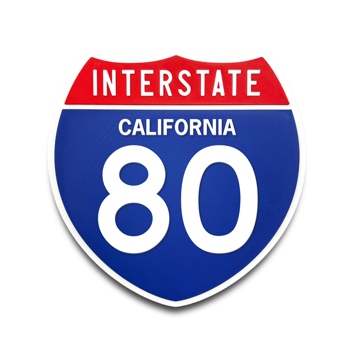 Interstate 80 California road sign replica front view