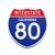 Interstate 80 California road sign replica front view