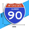 Interstate 90 Road Sign Replica – Personalized Travel Sign | Home & Office Wall Decor (8.54” x 8.53”)