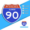 Interstate 90 Road Sign Replica – Personalized Travel Sign | Home & Office Wall Decor (8.54” x 8.53”)