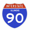 Interstate 90 Road Sign Replica – Personalized Travel Sign | Home & Office Wall Decor (8.54” x 8.53”)