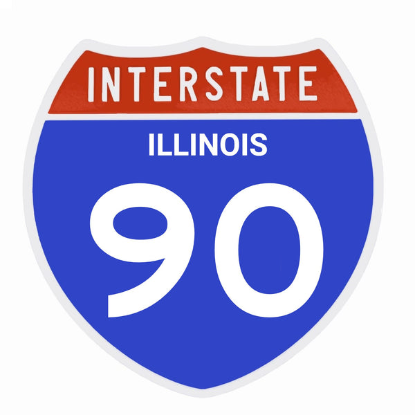 Interstate 90 Road Sign Replica – Personalized Travel Sign | Home & Office Wall Decor (8.54” x 8.53”)