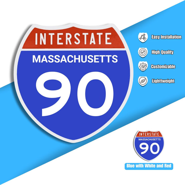 Interstate 90 Road Sign Replica – Personalized Travel Sign | Home & Office Wall Decor (8.54” x 8.53”)
