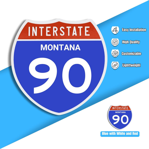 Interstate 90 Road Sign Replica – Personalized Travel Sign | Home & Office Wall Decor (8.54” x 8.53”)