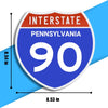 Interstate 90 Road Sign Replica – Personalized Travel Sign | Home & Office Wall Decor (8.54” x 8.53”)