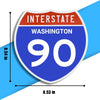 Interstate 90 Road Sign Replica – Personalized Travel Sign | Home & Office Wall Decor (8.54” x 8.53”)