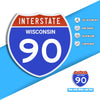 Interstate 90 Road Sign Replica – Personalized Travel Sign | Home & Office Wall Decor (8.54” x 8.53”)