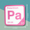 PROTACTINIUM Periodic Table Tile – Educational Wall Art for Science Lovers, 5.6 x 5.6 Inches