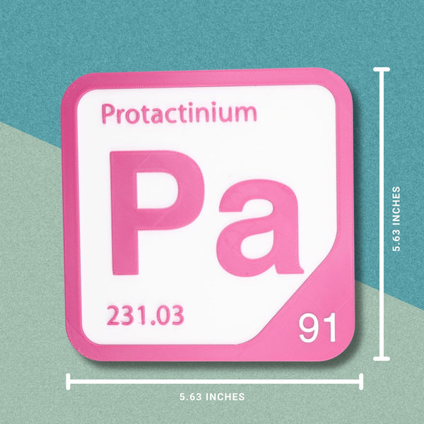 PROTACTINIUM Periodic Table Tile – Educational Wall Art for Science Lovers, 5.6 x 5.6 Inches