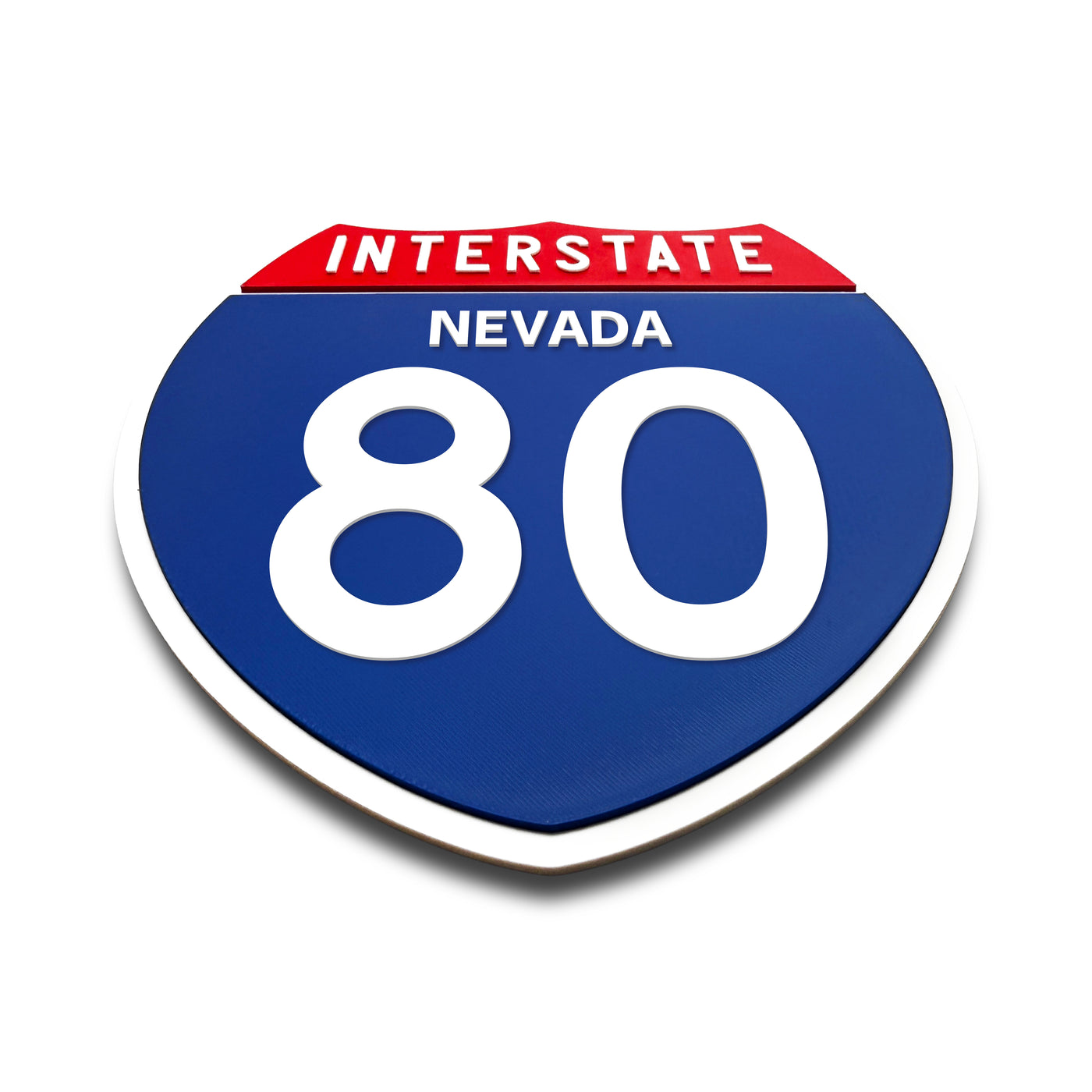 Interstate 80 Nevada road sign replica flat view