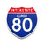 Interstate 80 Illinois road sign replica front view