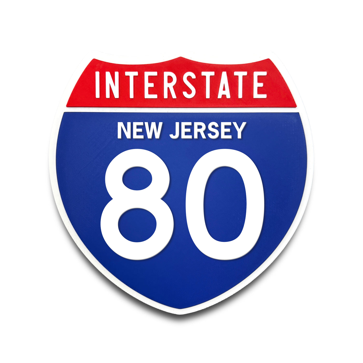 Interstate 80 New Jersey road sign replica front view