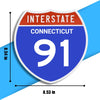 Interstate 91 Road Sign Replica – Personalized Travel Sign | Home & Office Wall Decor (8.54” x 8.53”)