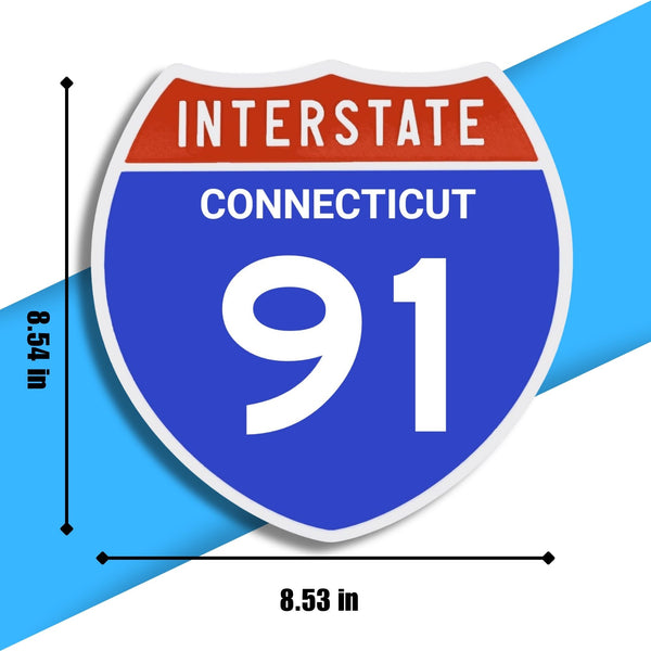 Interstate 91 Road Sign Replica – Personalized Travel Sign | Home & Office Wall Decor (8.54” x 8.53”)