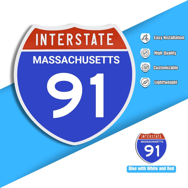 Interstate 91 Road Sign Replica – Personalized Travel Sign | Home & Office Wall Decor (8.54” x 8.53”)