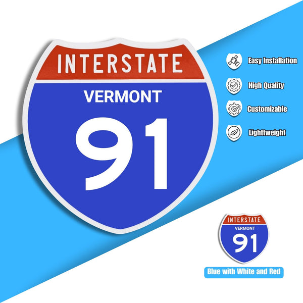 Interstate 91 Road Sign Replica – Personalized Travel Sign | Home & Office Wall Decor (8.54” x 8.53”)