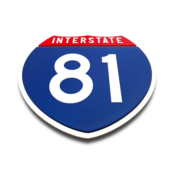 Interstate 81 Number Only road sign replica flat view