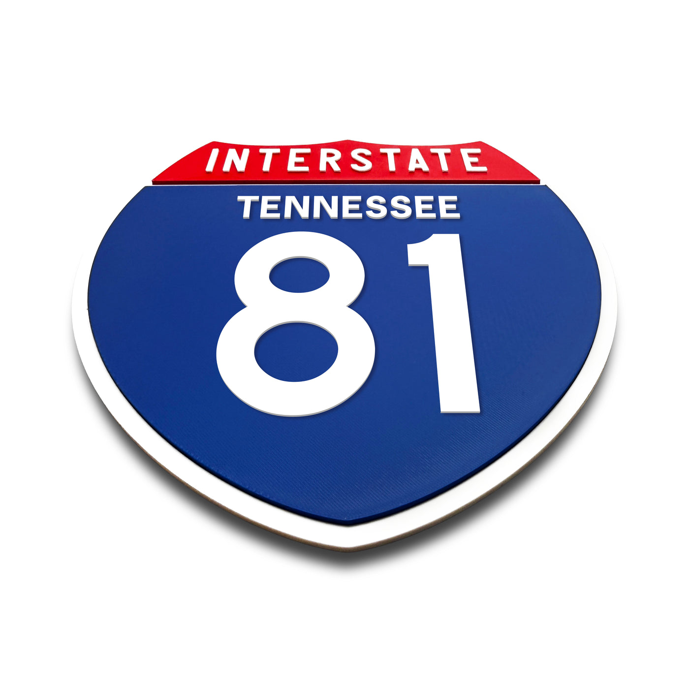 Interstate 81 Tennessee road sign replica flat view