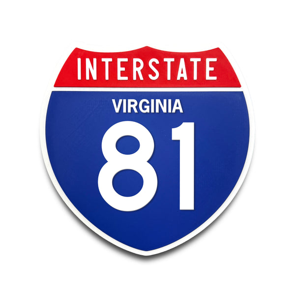 Interstate 81 Virginia road sign replica front view