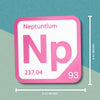 NEPTUNIUM Periodic Table Tile – Educational Wall Art for Science Lovers, 5.6 x 5.6 Inches