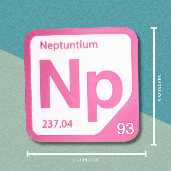 NEPTUNIUM Periodic Table Tile – Educational Wall Art for Science Lovers, 5.6 x 5.6 Inches