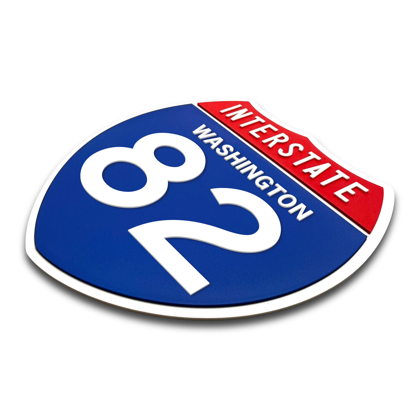 Interstate 82 Washington road sign replica three-quarter view