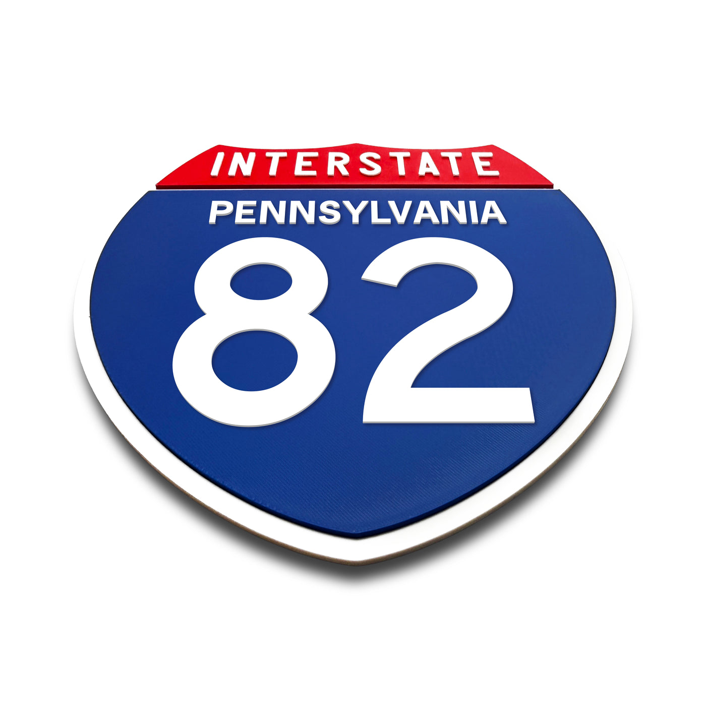 Interstate 82 Pennsylvania road sign replica flat view