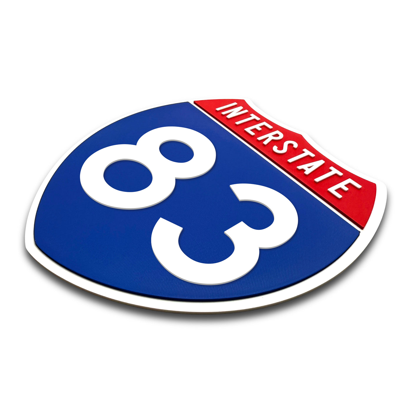 Interstate 83 Number Only road sign replica three quarter view