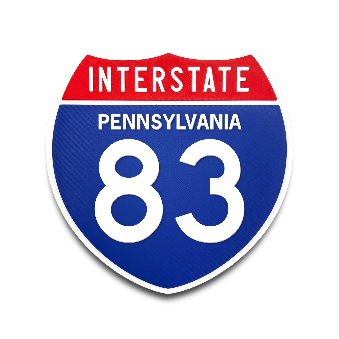Interstate 83 Pennsylvania road sign replica front view