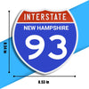 Interstate 93 Road Sign Replica – Personalized Travel Sign | Home & Office Wall Decor (8.54” x 8.53”)
