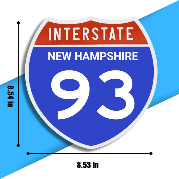 Interstate 93 Road Sign Replica – Personalized Travel Sign | Home & Office Wall Decor (8.54” x 8.53”)
