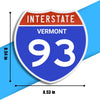 Interstate 93 Road Sign Replica – Personalized Travel Sign | Home & Office Wall Decor (8.54” x 8.53”)