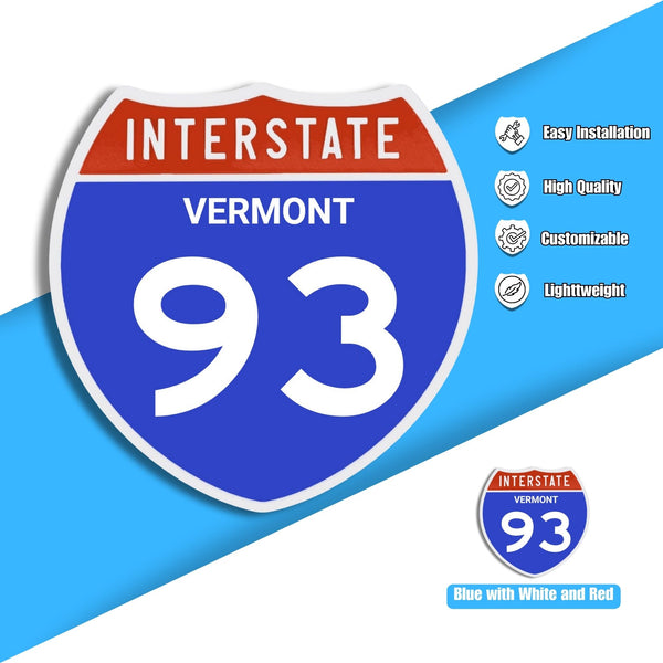 Interstate 93 Road Sign Replica – Personalized Travel Sign | Home & Office Wall Decor (8.54” x 8.53”)