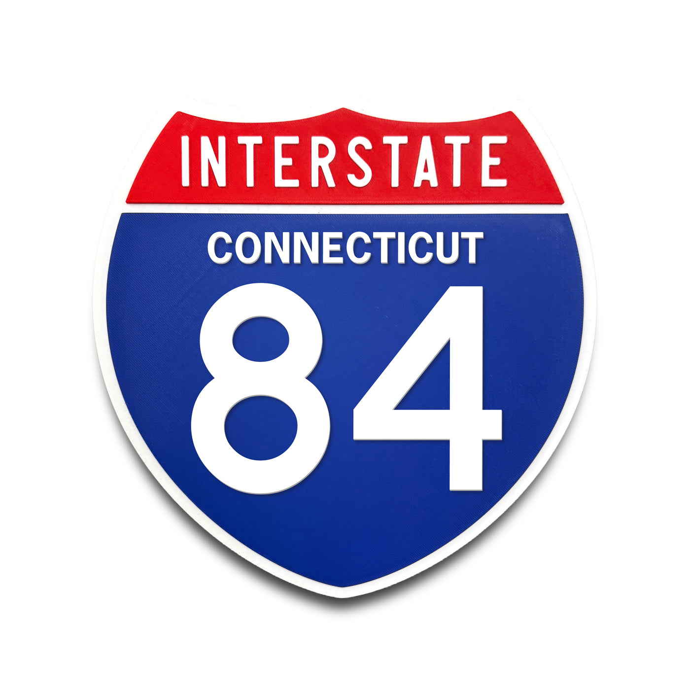 Interstate 84 Connecticut road sign replica front view