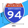 Interstate 94 Road Sign Replica – Personalized Travel Sign | Home & Office Wall Decor (8.54” x 8.53”)