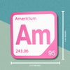 AMERICIUM Periodic Table Tile – Educational Wall Art for Science Lovers, 5.6 x 5.6 Inches