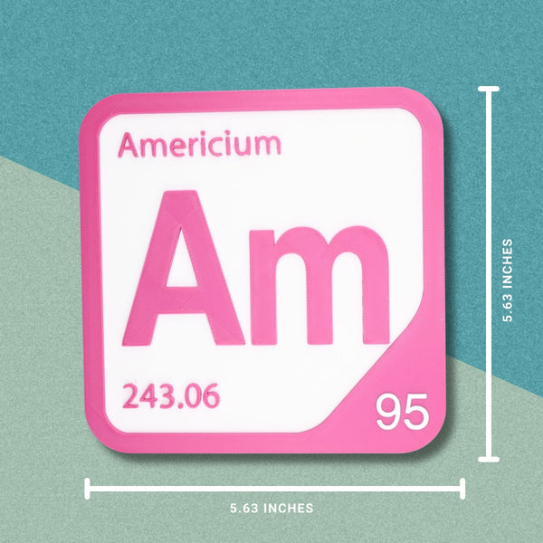 AMERICIUM Periodic Table Tile – Educational Wall Art for Science Lovers, 5.6 x 5.6 Inches