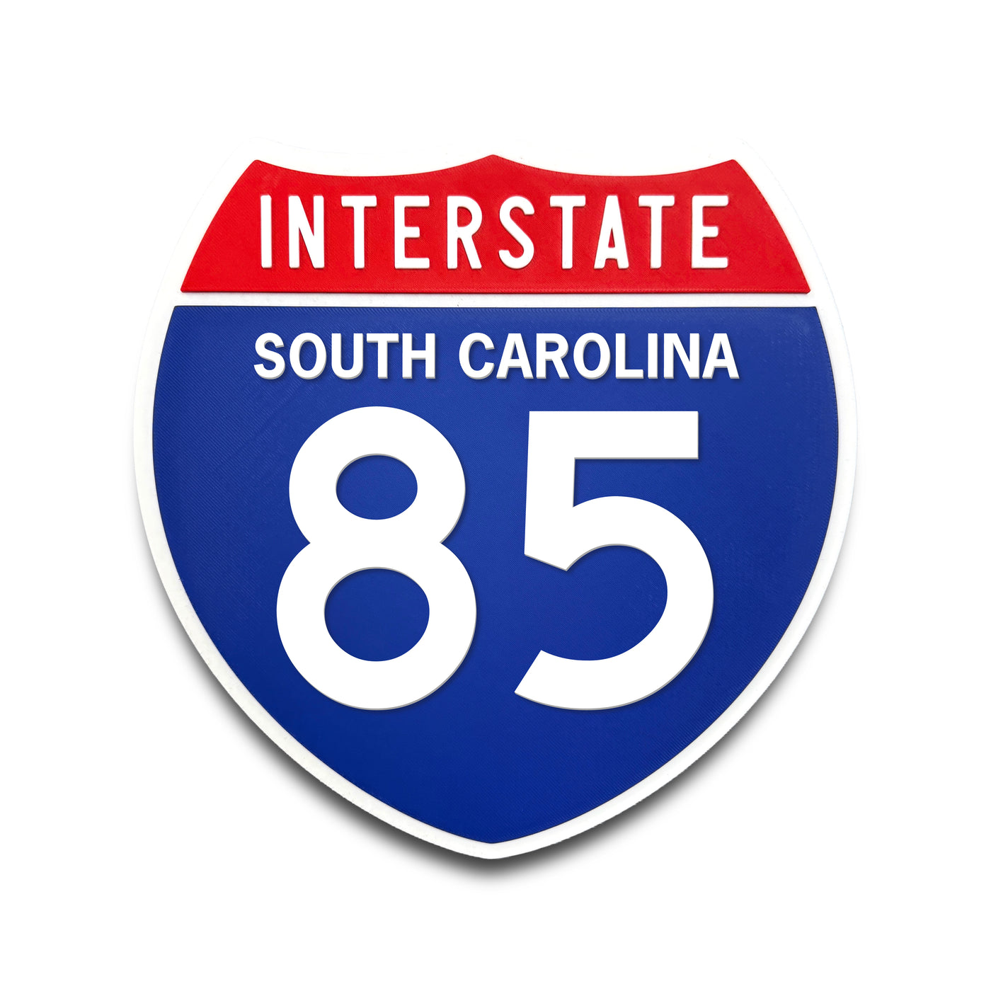 Interstate 85 South Carolina road sign replica front view