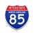 Interstate 85 North Carolina road sign replica front view