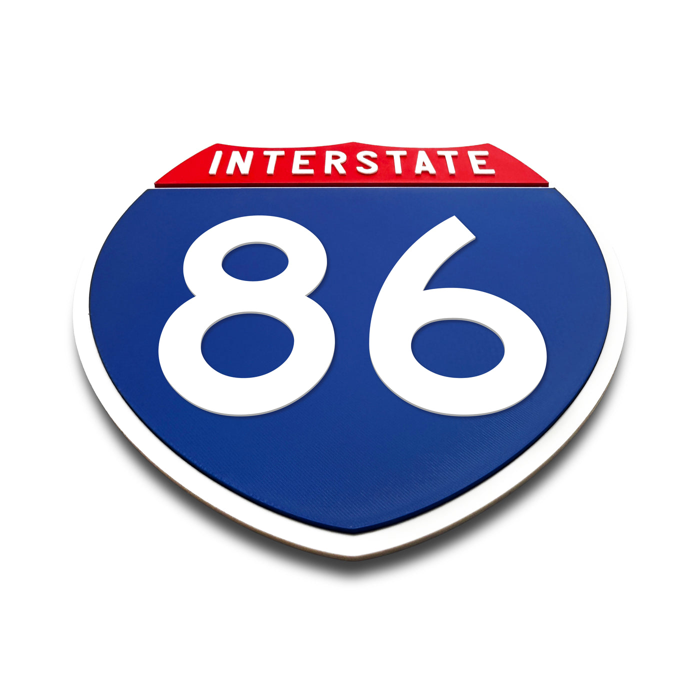 Interstate 86 Number Only road sign replica flat view