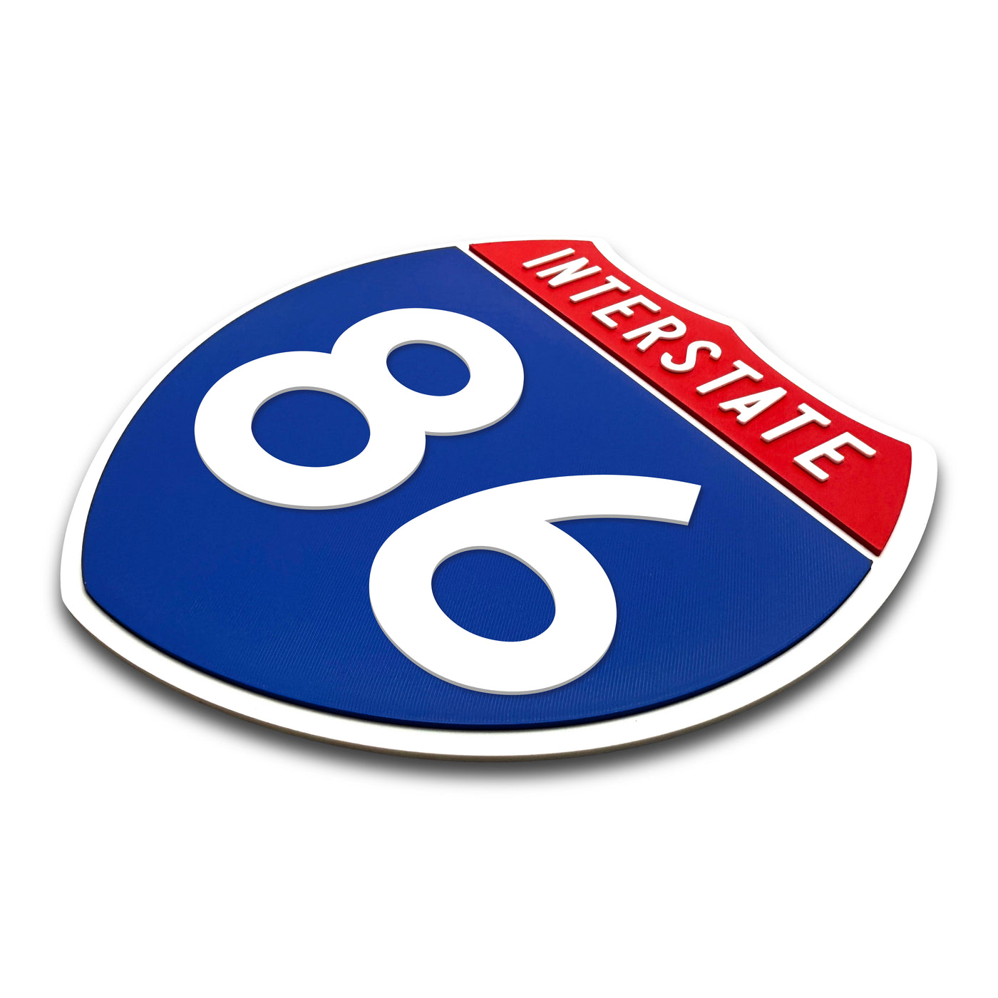Interstate 86 Number Only road sign replica three quarter view