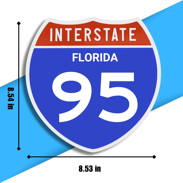 Interstate 95 Road Sign Replica – Personalized Travel Sign | Home & Office Wall Decor (8.54” x 8.53”)