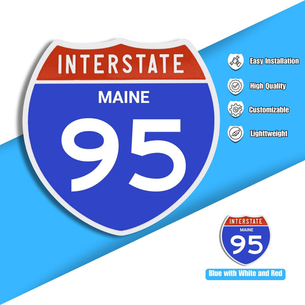 Interstate 95 Road Sign Replica – Personalized Travel Sign | Home & Office Wall Decor (8.54” x 8.53”)