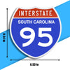 Interstate 95 Road Sign Replica – Personalized Travel Sign | Home & Office Wall Decor (8.54” x 8.53”)