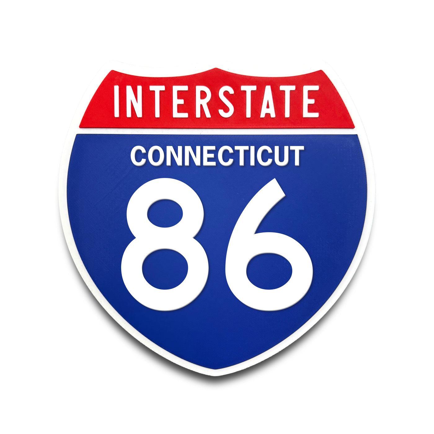 Interstate 86 Connecticut road sign replica front view