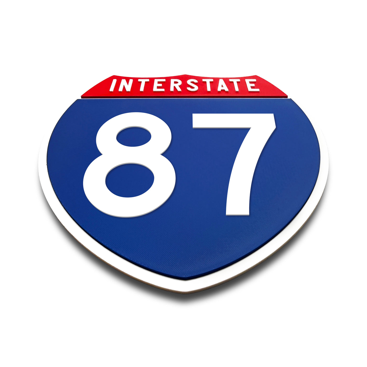 Interstate 87 Number Only road sign replica flat view